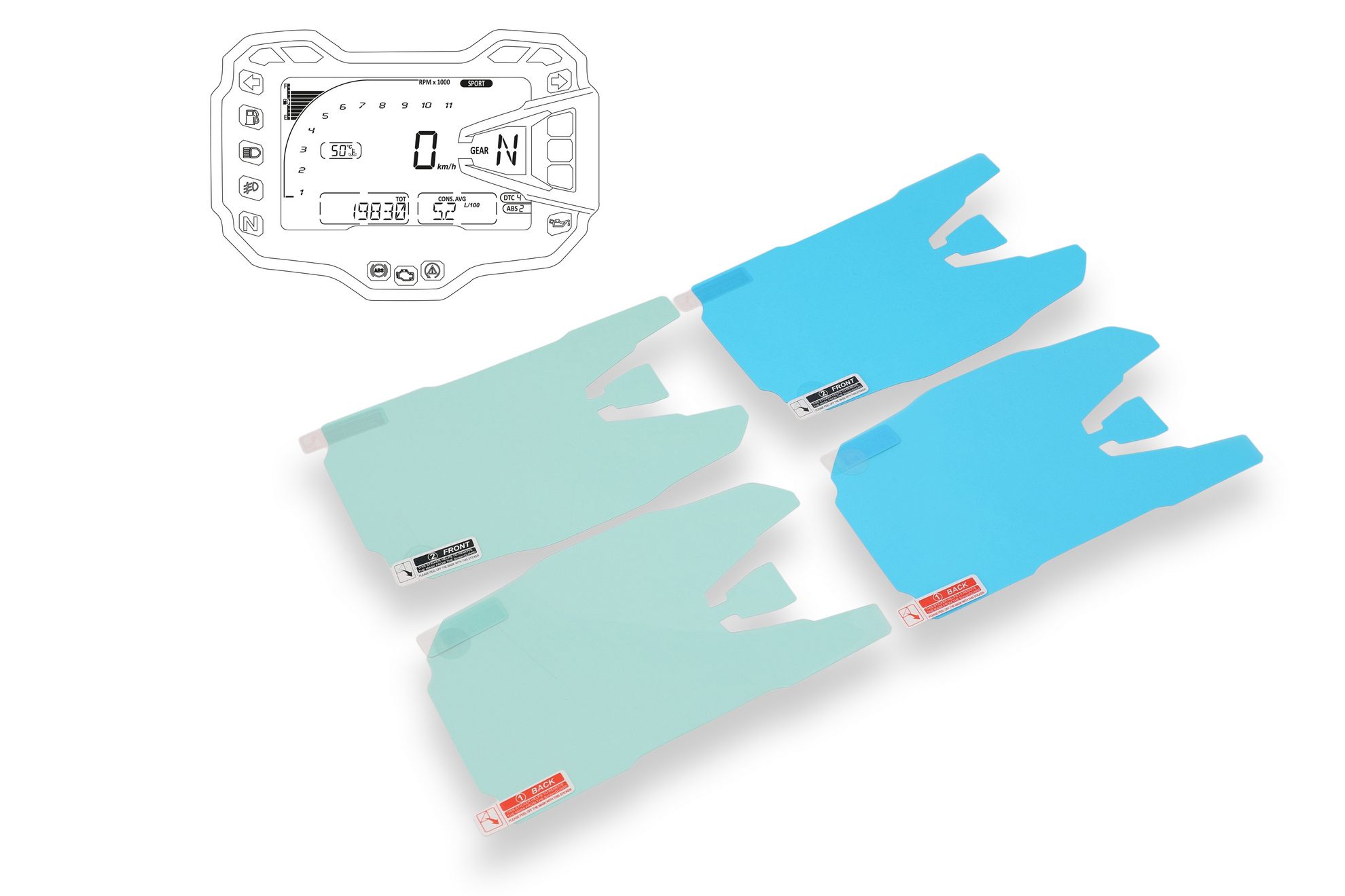 CNC Racing Dashboard Screen Protector Kit for the 2015+ Ducati Multistrada 1200, 1260, & 950 CNC Racing Dashboard Screen Protector Kit for the 2015+ Ducati Multistrada 1200, 1260, & 950